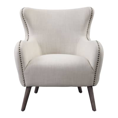 Uttermost Donya 31-1/2" Wide Wood Framed Linen Wingback Chair