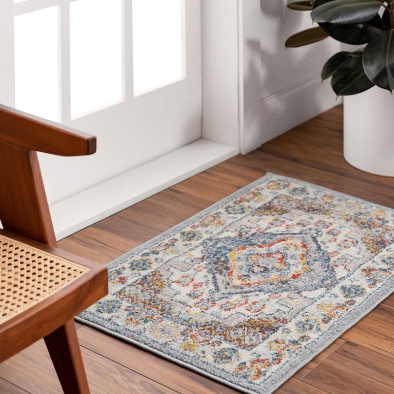 Livabliss Ankara Updated Traditional Medallion Area Rug - Grey - 2' x 2' 11"