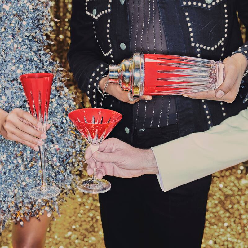 Waterford New Year Martini Firework, Set of 2, Red