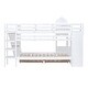 preview thumbnail 13 of 17, White Twin over Twin Size Solid Wood Castle Bunk Bed with Drawers & Slide