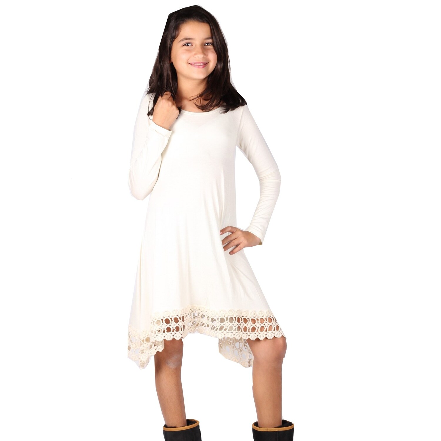 girls white tunic dress