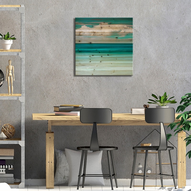Teal Bay Print On Wood by Danita Delimont - Multi-Color