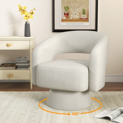 Swivel Barrel Chair,Velvet Accent Armchair 360 Degree Swivel Club Chair Vanity Chair for Living Room Bedroom Reception Room