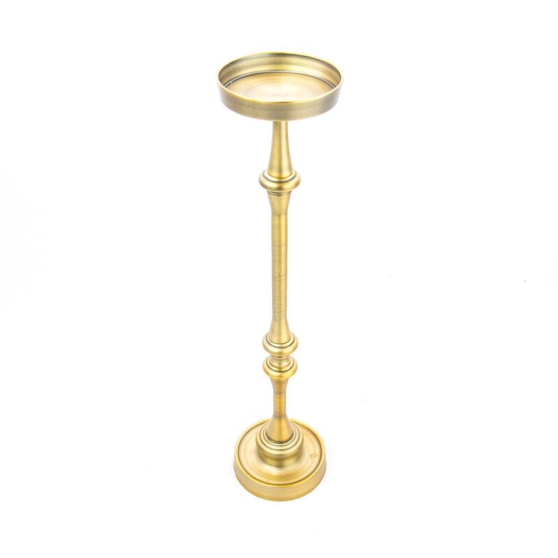 Glam 6in. Round Pedestal Martini SideTable, Brass