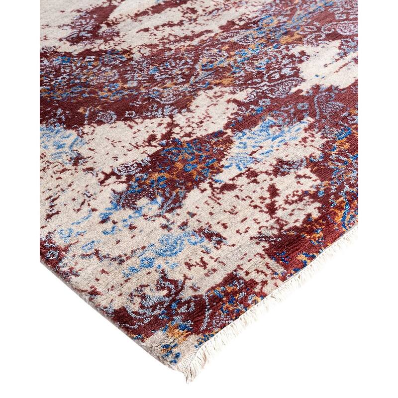 Ikat One-of-a-Kind Hand-Knotted Area Rug, Ivory - 9' 3" x 12' 2"