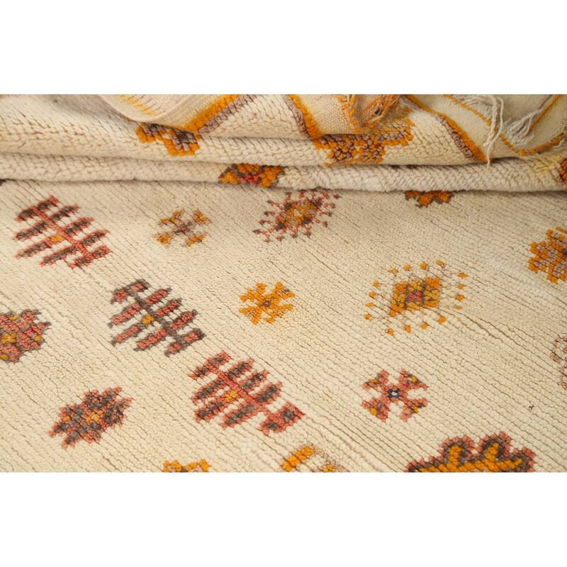 Tribal Moroccan Oriental Area Rug Wool Hand-knotted Foyer Carpet - 4'7" x 7'10"