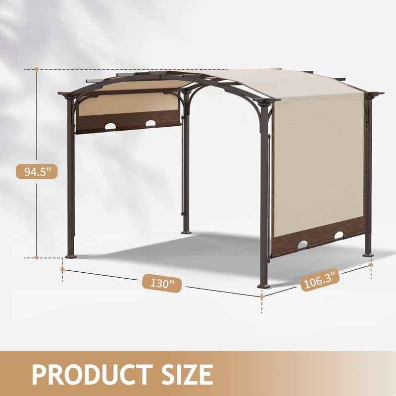 10.8 Ft. W x 8.8 Ft. D Metal Pergola with Canopy