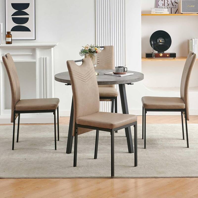 Howtai Upholstered PU Leather Home Kitchen Dining Chairs