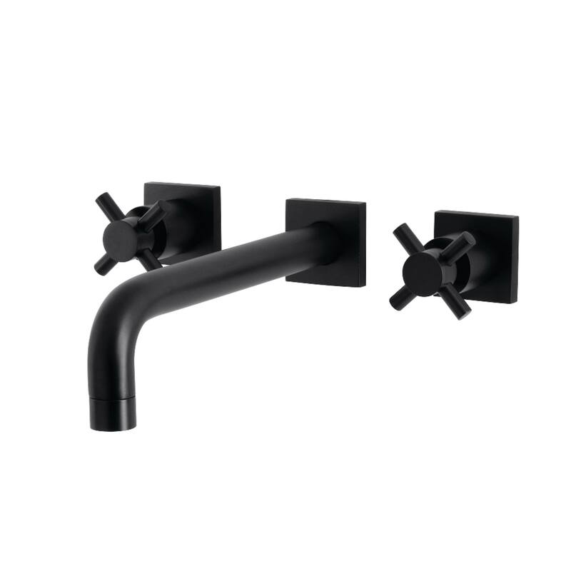 Concord 3-Hole Wall Mount Roman Tub Faucet in Polished Brass - Matte Black
