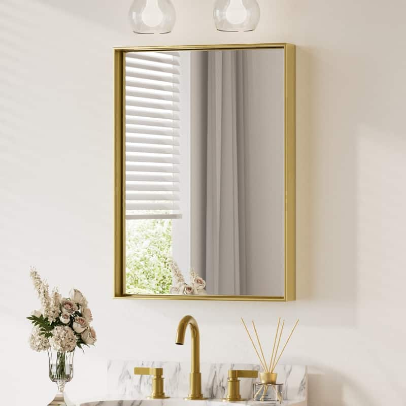 Keonjinn Aluminum Framed Wall Mount Bathroom Vanity Mirror