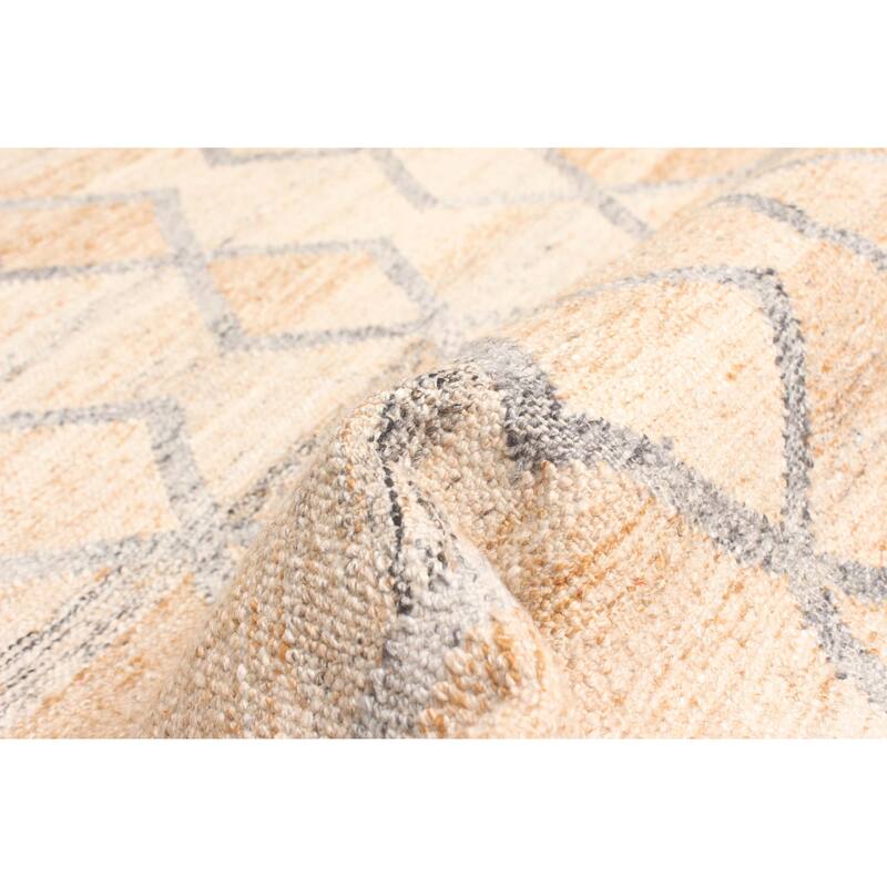 ECARPETGALLERY Flat-Weave Ankara FW Tan Wool Kilim - 5'5 x 7'8