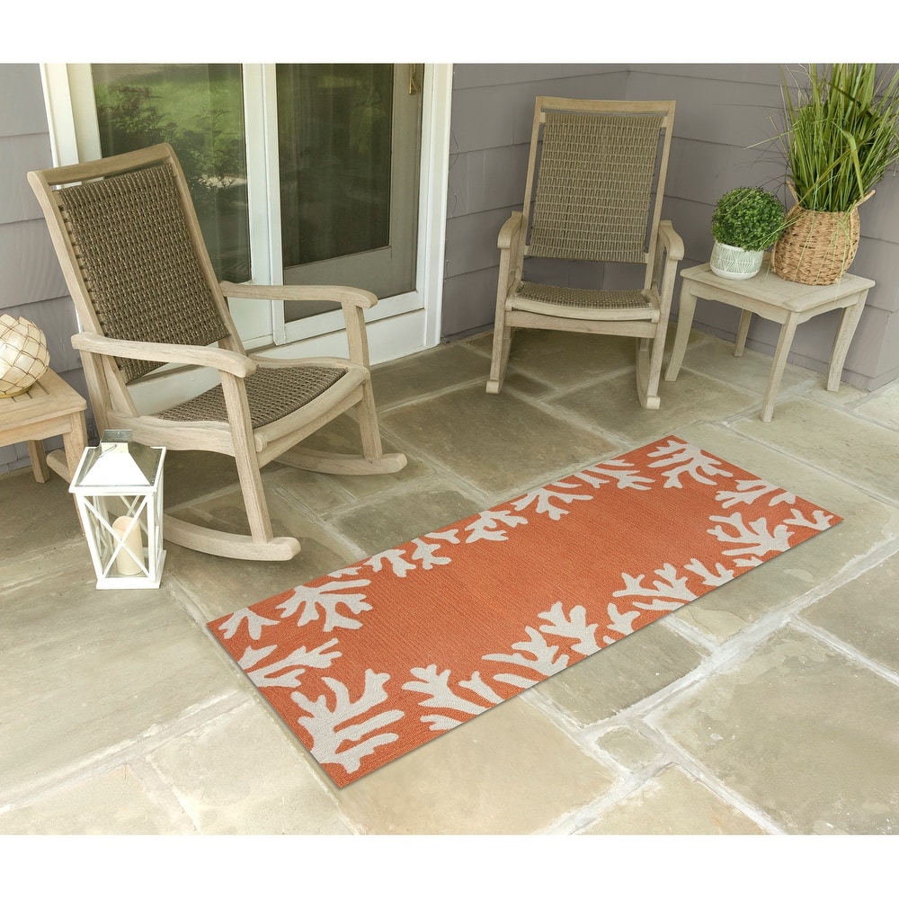Liora Manne Capri Coral Border Indoor/Outdoor Rug