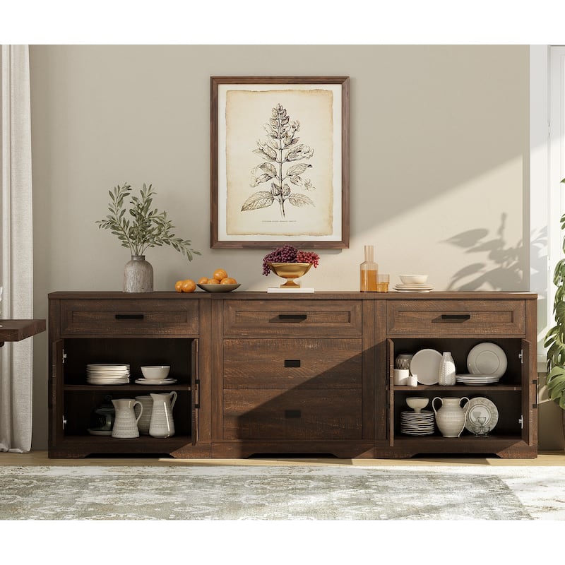 Large TV Stand,3/4-in-1 Farmhouse TV Console Table with Storage Barn Door Cabinet