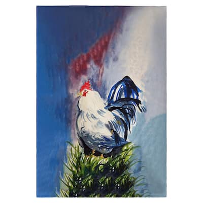 Blue & White Rooster Guest Towel - 20x20