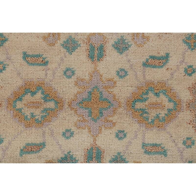 Transitional Oushak Oriental Runner Rug Hand-Knotted Wool Carpet - 2'8" x 9'10"