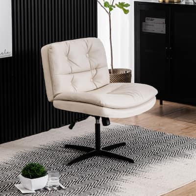 Large Size Adjustable Home Office Swivel Armless Task Desk Vanity Chair