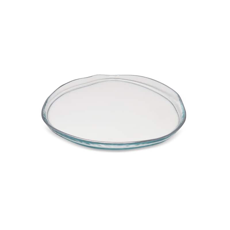 Set of 4 Organic Shaped Plates with Silver Sides - Dessert Plate