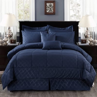 Navy Plaid Comforter Set