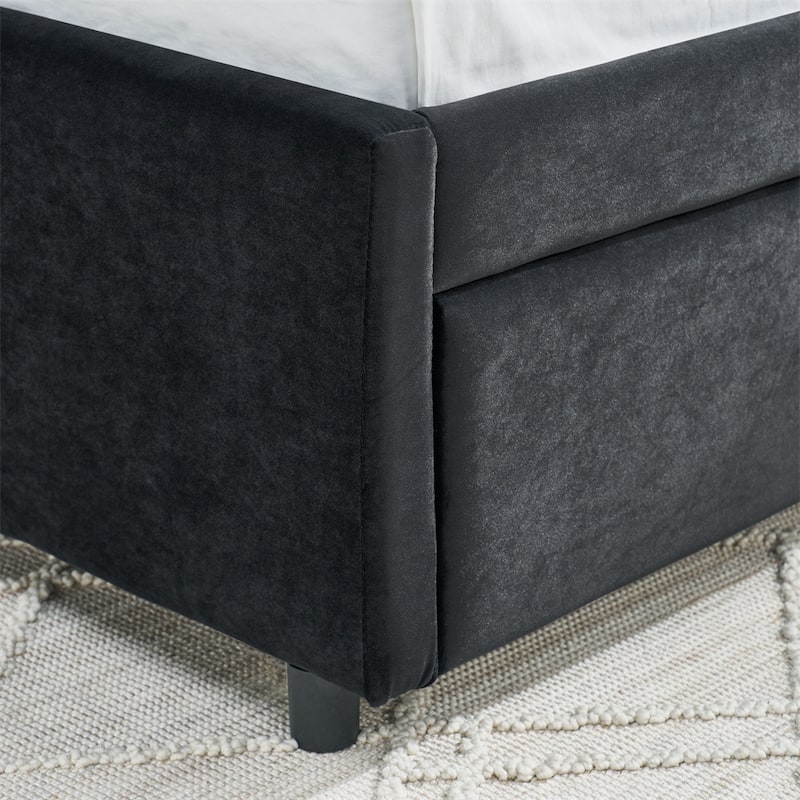 Full Size Daybed w/Trundle Upholstered Tufted Sofa Bed,Sofa Bed Frame