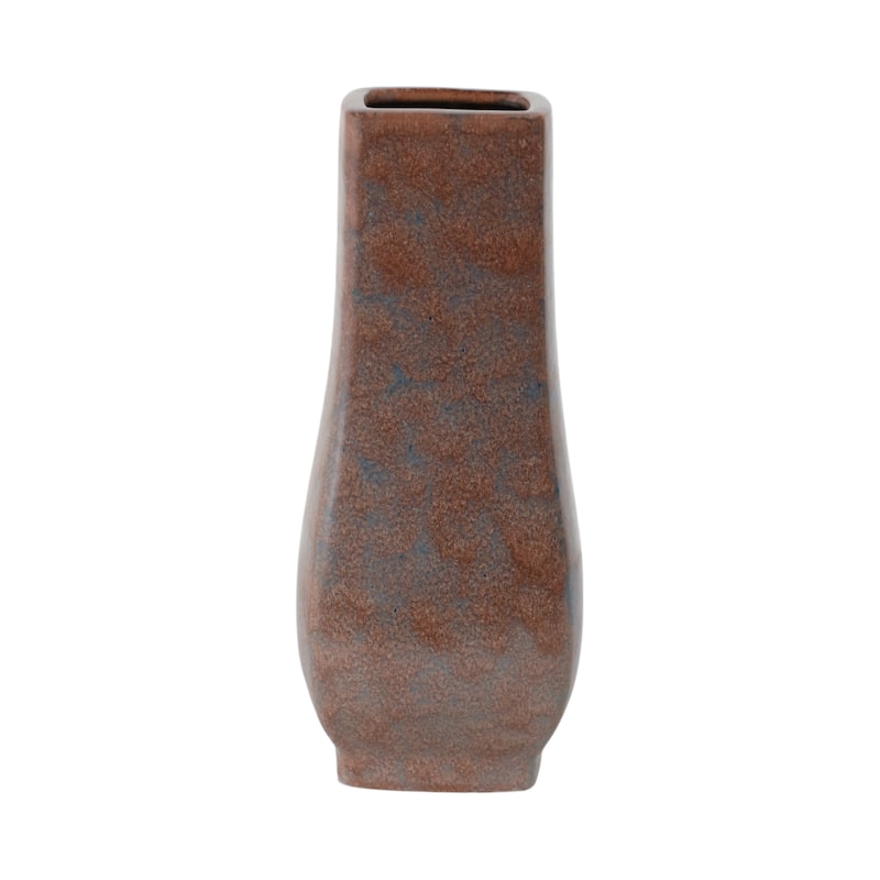 Metal Vase Geometric Textured Design and Sculptural Curved Silhouette