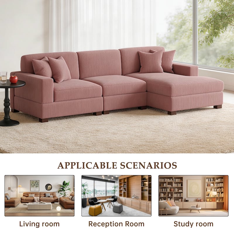 Oversized Modular Sectional Sofa Set with Pillows for Living Room