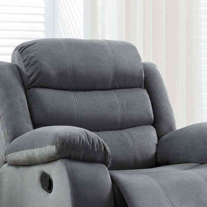 Jim Modern Grey Upholstered Manual Reclining Living Room Chair