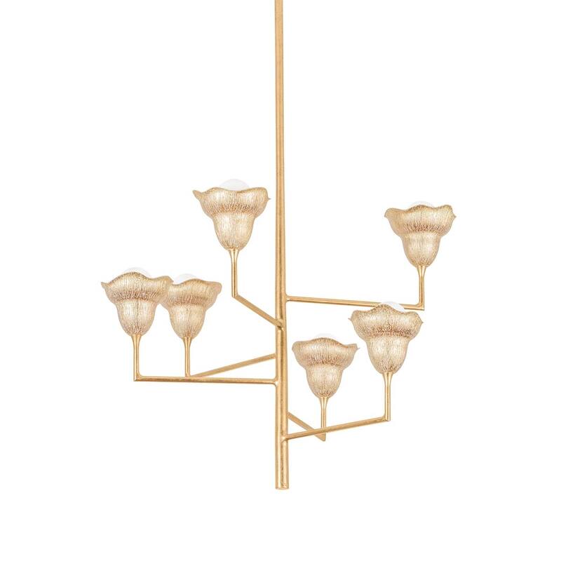 Hudson Valley Lighting 1286 Alora 6 Light 32" Wide Chandelier - Vintage Gold Leaf / Gilded Ivory