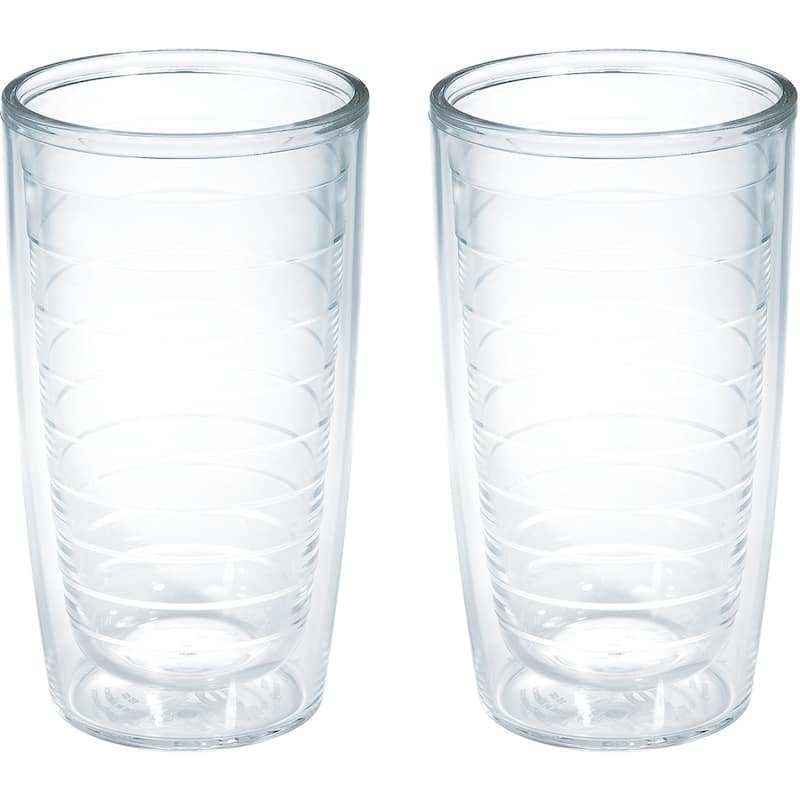 Tervis Clear & Colorful Tabletop Made in USA Double Walled Insulated Travel Tumbler, Clear - 16oz - 2pk