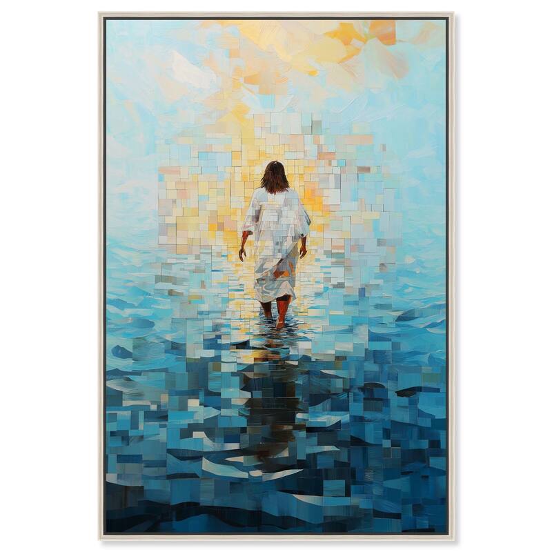 Water Walker Mosaic II Canvas by Art Remedy - Silver - 20" x 30"