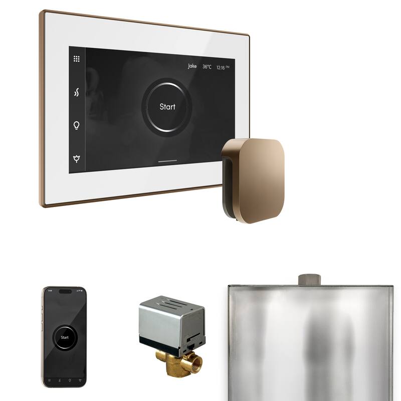 Mr Steam BX Xbutler Package Steam Shower Control Package with Isteamx - White / Nouveau Bronze