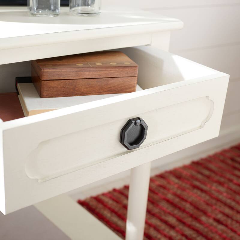 SAFAVIEH Jenny 1-Drawer Accent Table - 19" W x 15.8" L x 26" H - 19Wx16Dx26H - Distressed White