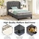 preview thumbnail 6 of 7, Button Tufted Twin Bed Frame with Wingback Headboard and Storage Space