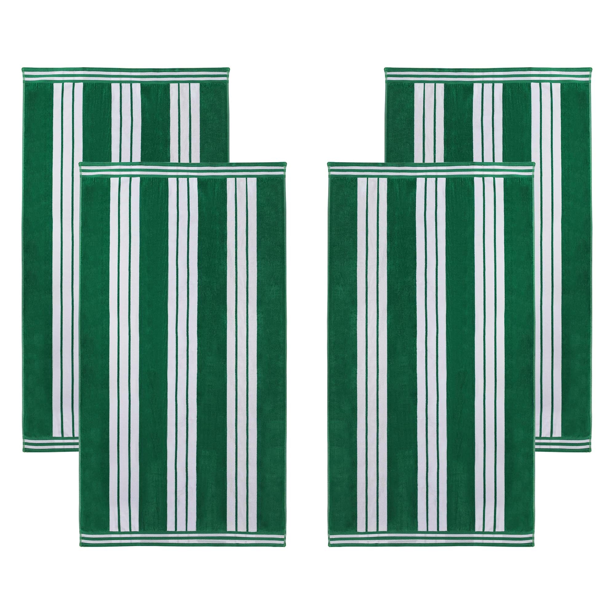 Superior Striped Large Oversized Cotton Beach Towel - Set of 4