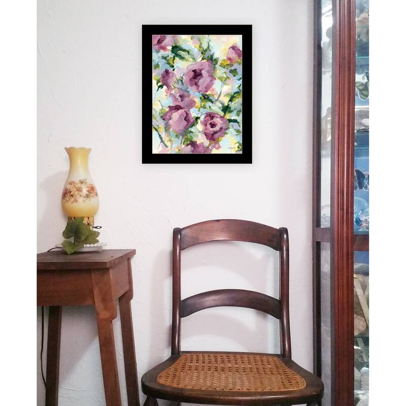 TrendyDecor4U Contemporary "Abstract Floral" Framed Print Wall Art