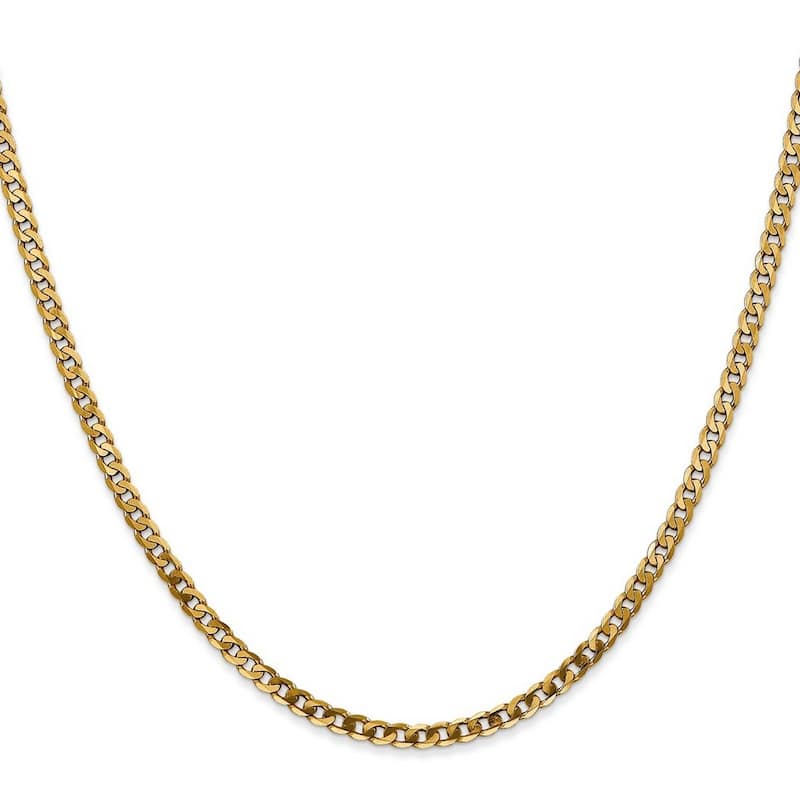 Curata 14k Yellow Gold Solid Polished 2.4mm Beveled Curb Bracelet