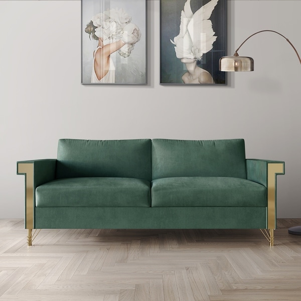 CraftPorch Luxurious Velvet Upholstered Sofa - On Sale - Bed