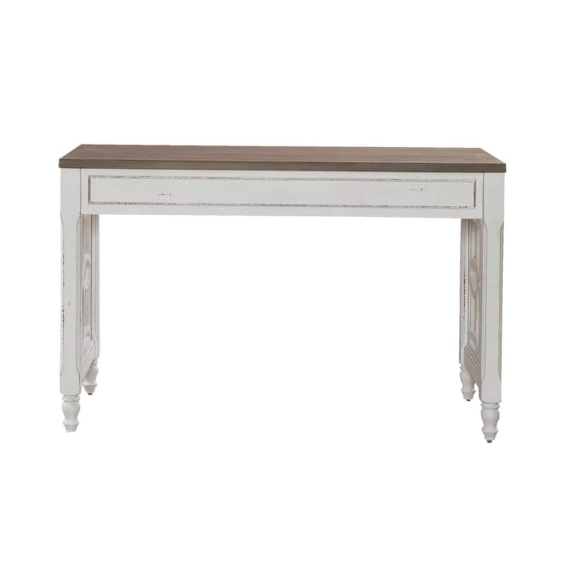 Magnolia Manor Antique White Weathered Bark L Writing Desk