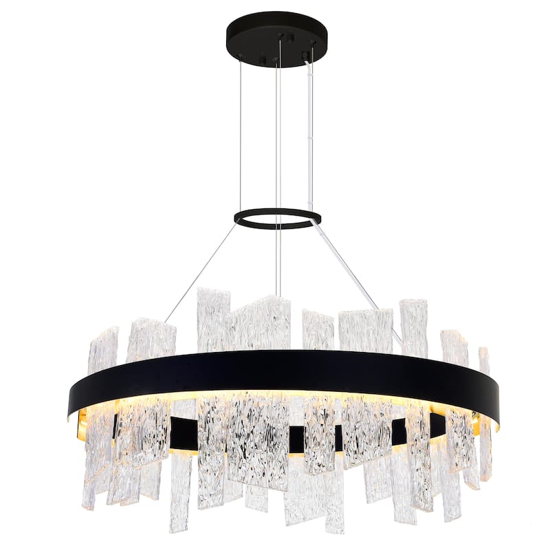Guadiana 32 in LED Black Chandelier - Black