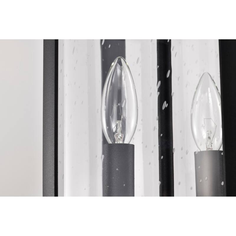 Broadstone 2 Light Hanging Lantern Matte Black with Clear Seeded Glass