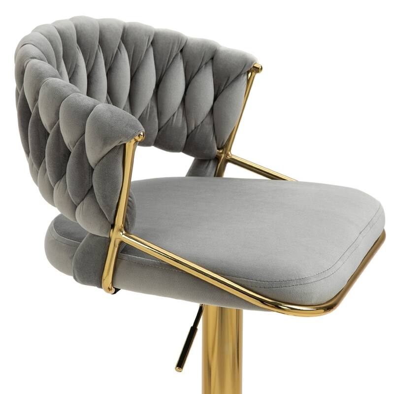 Modern Velvet Counter Bar Stools with Backs(Set of 4)