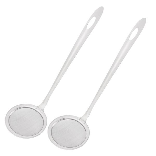 Unique Bargains Kitchen Stainless Steel Oval Wire Mesh Ladle Strainer