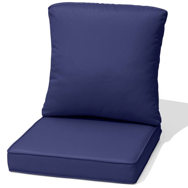 22''D x 21''W x 3.5''T Patio Fabric Outdoor Seat Cushions Set (Seat & Back) - NavyBlue - 1PC