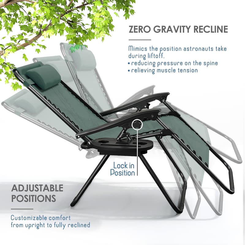 Nestl Zero Gravity Chairs - Forest Green - 4 Piece