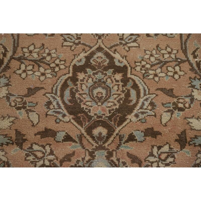 Hand Knotted Oriental 100% Wool Carpet Traditional Floral Oranges & Rust Mashad Area Rug - 13' 5'' X 9' 8''