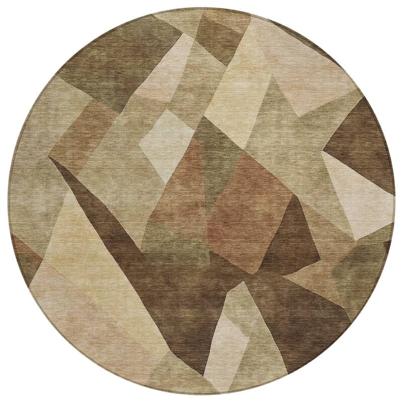 Machine Washable Indoor/ Outdoor Modern Queby Chantille Rug