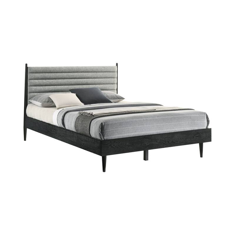 Modern Wood Platform Bed Frame - Black Finish - Bedroom Furniture