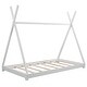 preview thumbnail 5 of 8, Twin Size House Platform Bed with X-Shaped Safety Railings and Triangle Structure