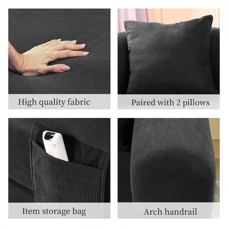 3-in-1 Convertible Sleeper Sofa with Pillows & Storage