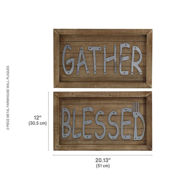 Elements 2-Piece Farmhouse Wall Plaque Set