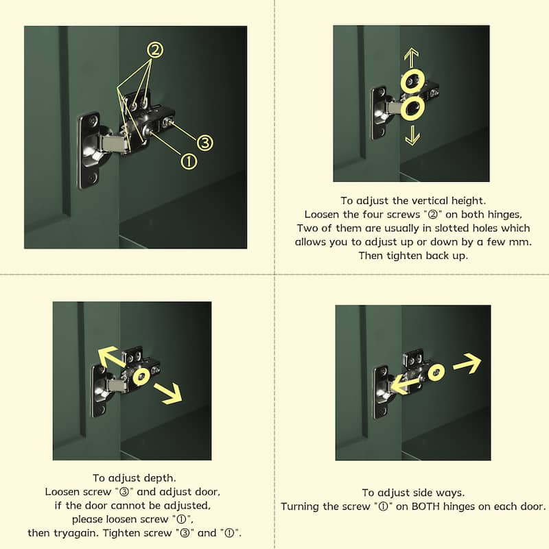 59-Inch Buffet Cabinet with 4 Doors, Modern Accent Storage Sideboard with Anti-Tip Design